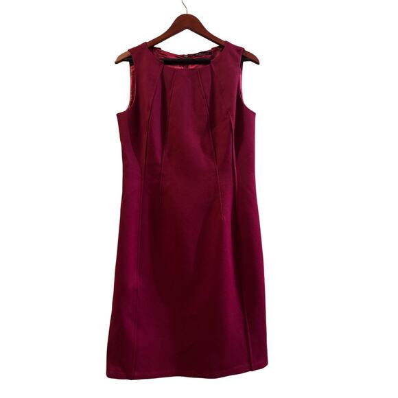 tahari burgundy dress TAHARI ASL Women's Envelope Button Collar Pleated Mini Dress